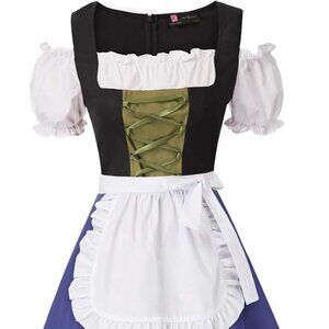 Kancy Kole Size 2XL Halloween Costume Dirndl Dress Oktoberfest W/Headband